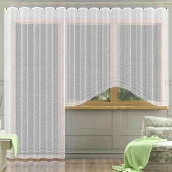 Žakarová kusová záclona CHRISTINA jednobarevná bílá, (více rozměrů)