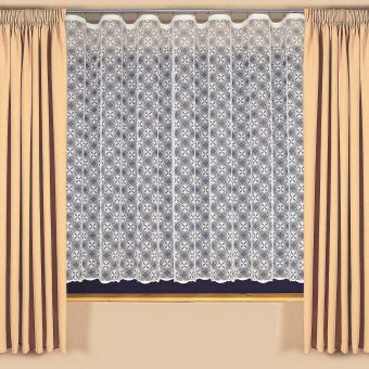 Žakárová záclona A3910 ornamenty, celoplošný vzor, bílá (více výšek, v metráži)