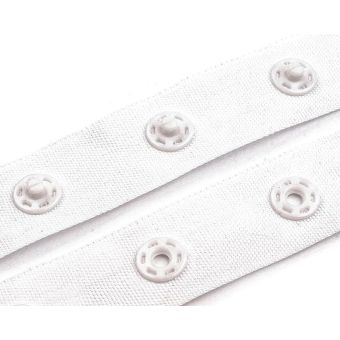 Zapínání na body 090740/5 18mm, plastové druky, bílá, metráž