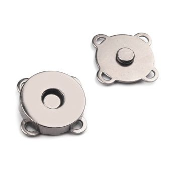 Zapínání na kabelku 730018/1, průměr 18mm, magnetické, černý nikl, kov, 1 pár