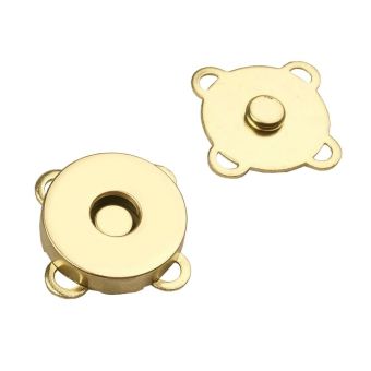 Zapínání na kabelku 730018/2, průměr 18mm, magnetické, zlatá, kov, 1 pár