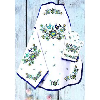 Kuchyňská zástěra FOLKLOR MODRÁ, 64x76cm