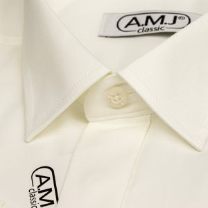 Pánská košile AMJ na manžetové knoflíčky, smetanová JDA016MK, dlouhý rukáv