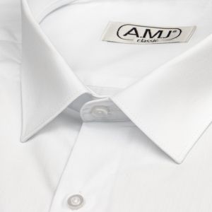 Pánská košile AMJ jednobarevná JD018, bílá, dlouhý rukáv