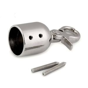 Koncovka s karabinou na ucha, 750725 nikl, stříbrná, vnitřní průměr 15 mm