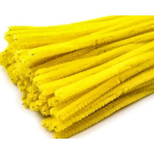 Chlupatý modelovací drát 160281/02, jednobarevná žlutá, průměr 6mm, délka 30cm, (1 balení, 20 kusů)