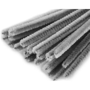 Chlupatý modelovací drát, 160281/27 jednobarevná šedá, průměr 6mm, délka 30cm, (1 balení, 20 kusů)