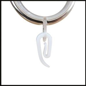 Háček na záclony šnek, bílý, velikost 10x28mm