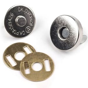Zapínání na kabelku 060590, průměr 15mm, magnetické, nikl, kov, 1 pár