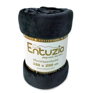 Deka z mikroflanelu BAR ENTUZIA jednobarevná, antracitová, 150x200cm