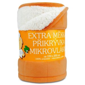 Deka z mikrovlákna OVEČKA Sleep well prošev jednobarevná rezavá, 150x200cm