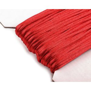 Pletací saténová příze / šňůra 310022/14 červená, jednobarevná, 2mm, 25 metrů