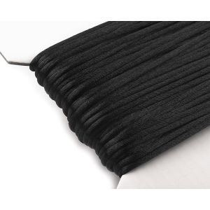 Pletací saténová příze / šňůra 310022/34 černá, jednobarevná, 2mm, 25 metrů