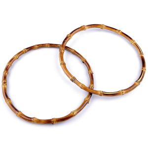 Bambusová ucha na tašky, kruh na lapač snů 790258/2, tmavý melír, průměr 20cm