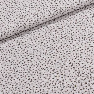 Bavlněné plátno Valerie VA003/26 hnědé květinky na bílé, š.160cm (látka v metráži)