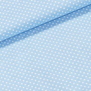 Bavlněné plátno 103000/7676 LT.BLUE, bílý puntík na světle modré, š.140cm (látka v metráži)