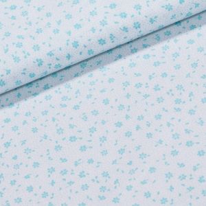 Bavlněné plátno Valerie VA003/05 tyrkysové květinky, š.160cm (látka v metráži)