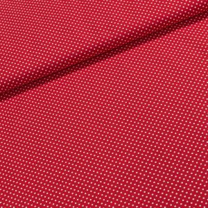 Bavlněné plátno Jolana JO004/01 bílý puntík na červené 2 mm, š.150cm (látka v metráži)