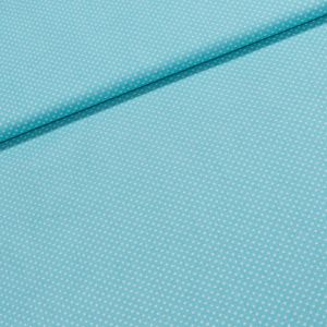 Bavlněné plátno Jolana JO004/05 bílý puntík na tyrkysové 2 mm, š.150cm (látka v metráži)