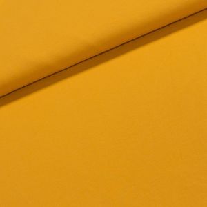 Bavlněný úplet TEPLÁKOVINA  SP-GRETA 2 jednobarevná uni hořčicová, š.185cm (látka v metráži)