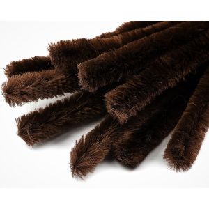 Chlupatý modelovací drát 240512/09, jednobarevná tmavě hnědá, průměr 15mm, délka 30cm, (1 balení, 10 kusů)