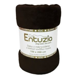 Deka z mikroflanelu BAR ENTUZIA tmavě hnědá, 150x200cm