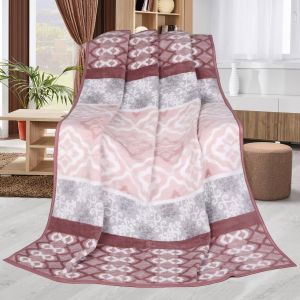 Deka KARMELA PLUS FANTAZIE, růžová s ornamenty, 150x200cm