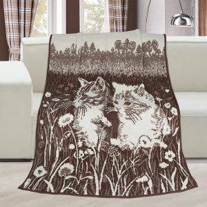 Deka KARMELA PLUS HNĚDÁ KOŤATA, 150x200cm