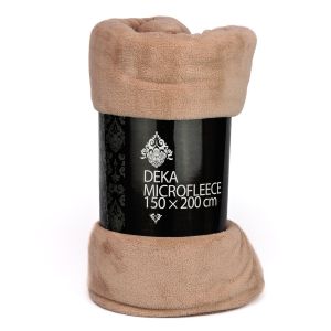 Deka mikrofleece QUENTIN AK-2396 jednobarevná světle hnědá, 150x200cm
