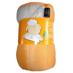 Deka z mikrovlákna OVEČKA Sleep well prošev jednobarevná oranžová, 150x200cm