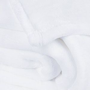 Deka z mikroplyše CORAL FLEECE jednobarevná UNI BÍLÁ, 150x200cm