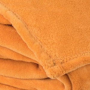 Deka z mikroplyše CORAL FLEECE jednobarevná UNI HOŘČICOVÁ, 150x200cm