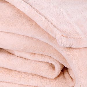 Deka z mikroplyše CORAL FLEECE jednobarevná UNI PUDROVÁ, 150x200cm