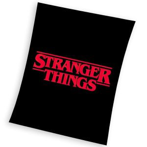 Deka z mikrovlákna (coral fleece) dětská STRANGER THINGS BLACK, černá, 130x170cm