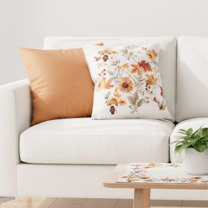 Dekorační povlak na polštářek CYH5953GC, podzimní rostlinky, oranžová, 40x40cm