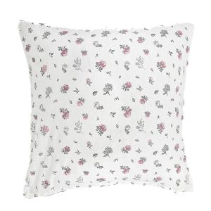 Dekorační povlak KYTKY QK-126, růžovo-šedá 40x40cm