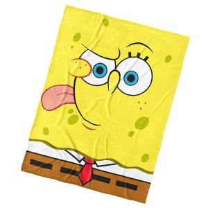 Dětská deka fleece SPONGE BOB EMOJI, žlutá, 150x200cm