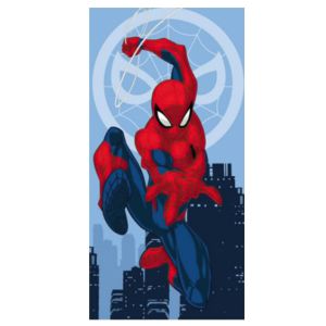 Dětská plážová osuška SPIDERMAN JUMP 03, modrá, froté, 70x140cm