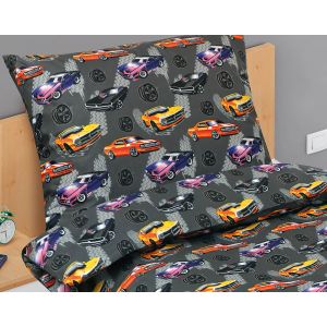 Dětské povlečení CADILLAC ŠEDÁ, bavlna hladká, 140x200cm + 70x90cm 