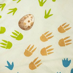 Dětské povlečení do postýlky DINO 02 BABY, bílo-zelenkavé, bavlna hladká, 100x135cm + 40x60cm