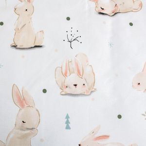 Dětské povlečení do postýlky KRÁLÍČCI BABY, bílé, bavlna hladká, 100x135cm + 40x60cm