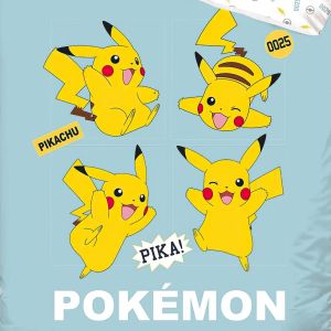 Dětské povlečení POKÉMON PIKA PIKA PIKACHU, mintové, bavlna hladká, 140x200cm + 70x90cm 