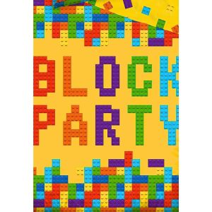 Dětské povlečení STAVEBNICE BLOCK PARTY, žluté, bavlna hladká, 140x200cm + 70x90cm