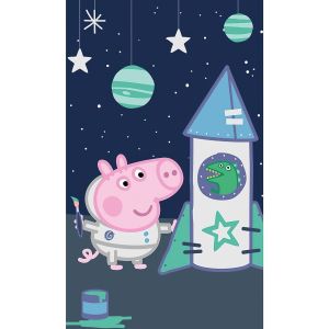 Dětský froté ručník PRASÁTKO PEPINA (PEPPA) TOMÍK ASTRONAUT, tmavě modrý, 30x50cm