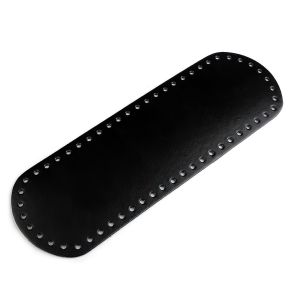 Dno na kabelku / tašku, eko kůže, 750710 jednobarevná NERO/5 černá, 10x30cm, otvor Ø4 mm