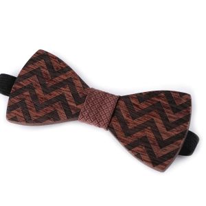 Dřevěný motýlek pánský 770144/17, přírodní vzorovaný, hnědý / hnědá