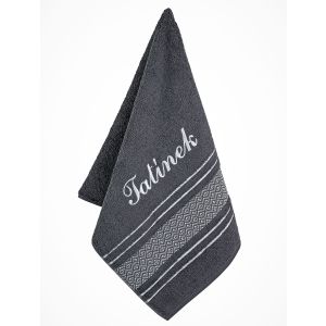 Froté ručník S VÝŠIVKOU TATÍNEK, tmavě šedý, 50x100cm