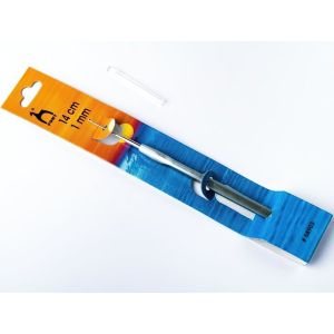 Háček na háčkování PONY, ocelový s ručkou 58903, velikost 1mm, délka 14cm