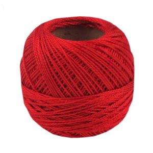 Háčkovací / vyšívací příze PERLOVKA 3292 červená, jednobarevná, 10g/85m