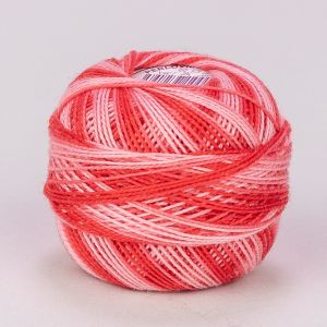 Háčkovací / vyšívací příze PERLOVKA 3327 růžová, melírovaná, 10g/85m